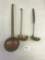 Lot of 3 Copper Ladles, one is Hammered Copper, all appear handmade