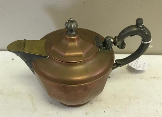 Hanning Bowman Copper Tea kettle, Meridian, Conn, Pat'd Jan 24, 1890
