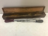 Wooden Box with Yankee Screwdrivers and accessories