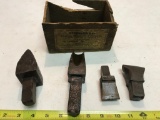 Wooden Box with 4 Hardy tools