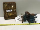 Small 4 inch bench vise and Craftsman Tool Set