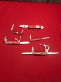 Commemorative Texaco knife, and various Swiss and American made camp knives