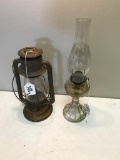 Vintage Prisco No.4 Lantern, and glass table lantern