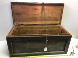 Large Antique Wooden Toolbox, 36 inches long