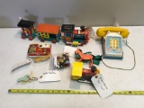 Lot of assorted vintage toys, some Fisher Price