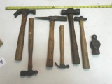 Lot of assorted hammers, various kinds