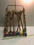 Vintage Croquet Set, with cart