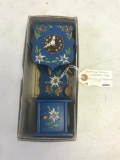 Black Forest Miniature Grandfather Clock, with COA in box, works