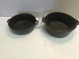 2 Unmarked Dutch Ovens without lids