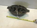 Unusual Cast Iron pot with open lid