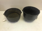 2 Cast Iron Bean Pots, no lids