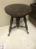Antique Piano Stool with ball and claw feet