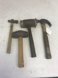 Lot of 4 vintage hammers and mallets