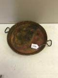 Copper Serving Tray, 14 inches across