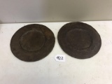 2- Antique Hammered Plates, approx 12 inches across