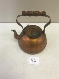 Portugal Made Copper Tea Kettle, marked Tagus R52