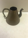 Open top Antique Copper Pitcher with ornate brass handle