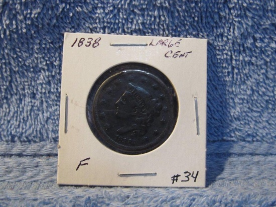 1838 LARGE CENT (REV. GOUGE) F