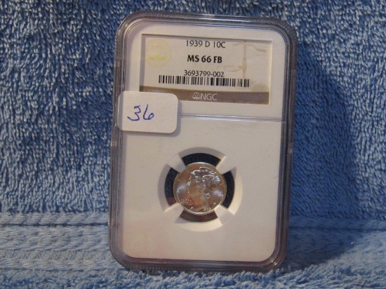 1939D MERCURY DIME NGC MS66 FB