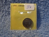 1861 C/N INDIAN HEAD CENT UNC