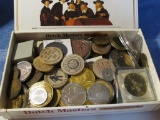 LARGE CIGAR BOX FULL OF TOKENS