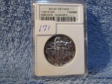 1926S OREGON TRAIL COM. HALF ANACS MS60-DETAILS CLEANED