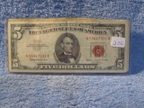 8-$5. RED SEAL & 2-$5. SILVER CERTIFICATES