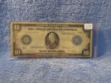 1914 $10. U.S. FEDERAL RESERVE NOTE F