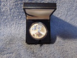 2008 SILVER EAGLE IN HOLDER (HOLOGRAPH)