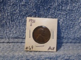 1931S LINCOLN CENT SEMI KEY AU