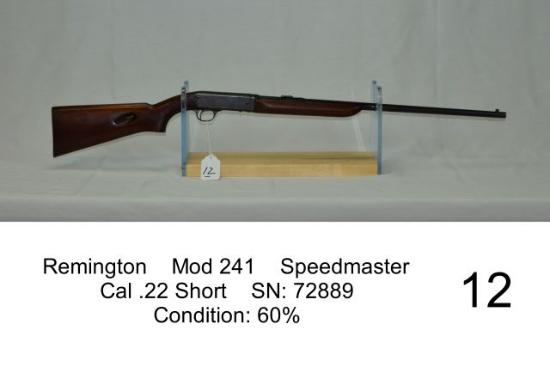 Remington    Mod 241    Speedmaster    Cal .22 Short    SN: 72889    Condit