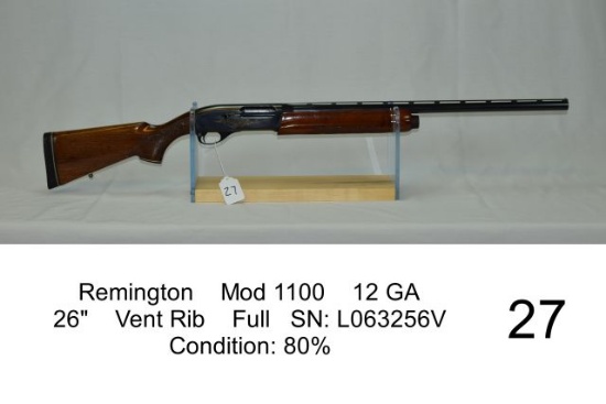 Remington    Mod 1100    12 GA    26"    Vent Rib    Full   SN: L063256V