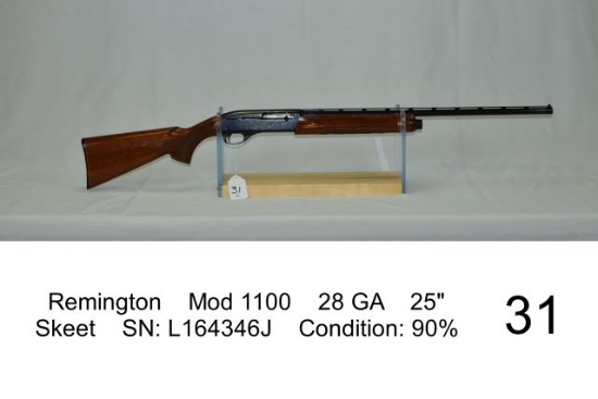 Remington    Mod 1100    28 GA    25"    Skeet    SN: L164346J    Condition