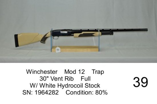 Winchester    Mod 12    Trap    30" Vent Rib    Full   W/ White Hydrocoil S