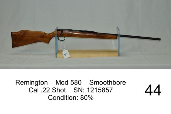 Remington    Mod 580    Smoothbore    Cal .22 Shot    SN: 1215857    Condit