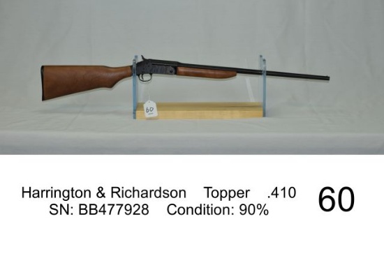 Harrington & Richardson    Topper    .410    SN: BB477928    Condition: 90%