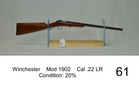 Winchester    Mod 1902    Cal .22 LR    Condition: 20%