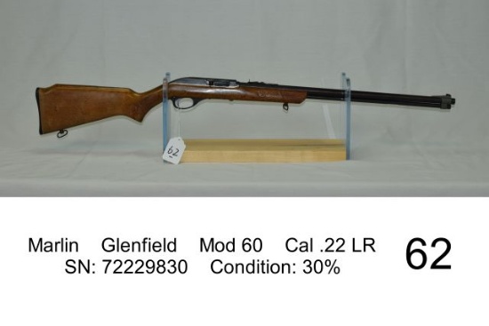 Marlin    Glenfield    Mod 60    Cal .22 LR    SN: 72229830    Condition: 3
