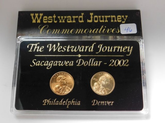 2002 SACAGAWEA DOLLAR SET IN HOLDER BU