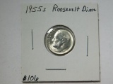 1955S ROOSEVELT DIME BU