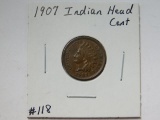 1907 INDIAN HEAD CENT XF