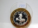 2001 FLAMINGO/YEAR OF THE SNAKE .999 SILVER GAMING TOKEN