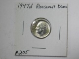 1947D ROOSEVELT DIME BU