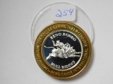 RENO-TAHOE/BULL RIDING .999 SILVER GAMING TOKEN