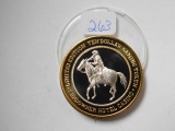 SUNDOWNER/HORSE & RIDER .999 SILVER GAMING TOKEN