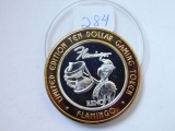 FLAMINGO .999 SILVER GAMING TOKEN