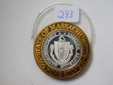 1994 FOXWOOD RESORT/MASS. SIGILLUM .999 SILVER GAMING TOKEN