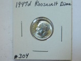 1947D ROOSEVELT DIME BU