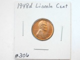 1948D LINCOLN CENT BU RED