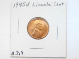 1945D LINCOLN CENT BU RED